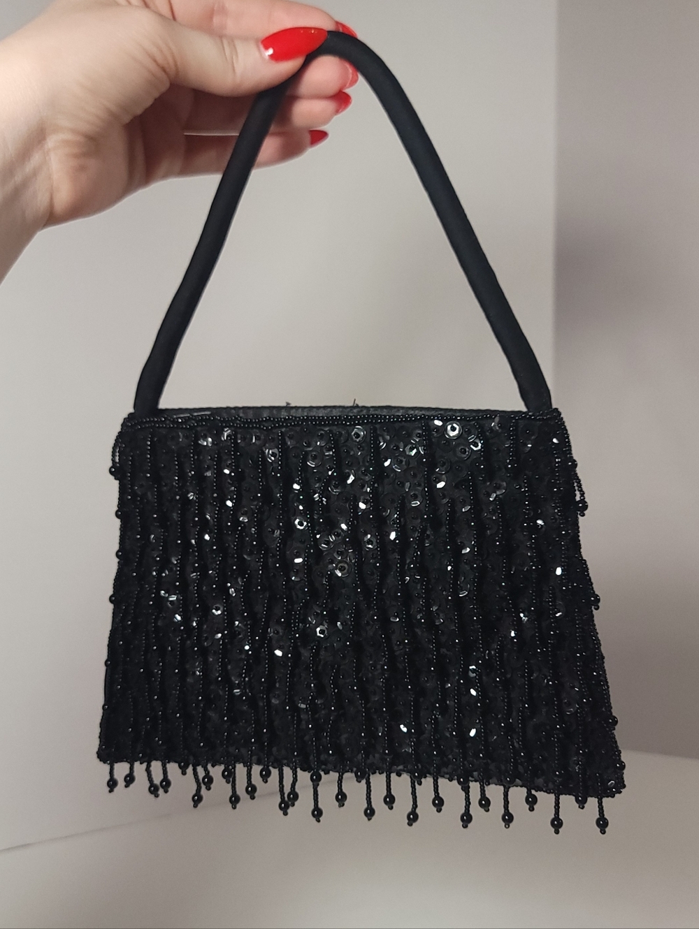 Y2k Black Beaded Mini Purse